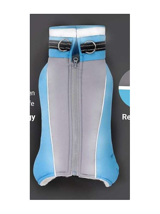 Dog Coat Fleece Waterproof Windproof Blue Medium