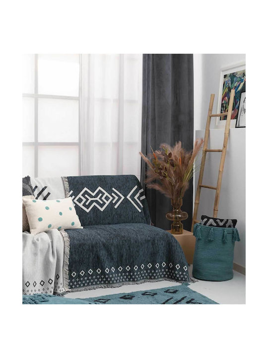 Palamaiki Ridel Χαλί Ορθογώνιο Καλοκαιρινό Petrol 60x140cm