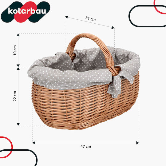 Korb Einkauf Picknick Pilze Ostern Oval Einsatz 47 cm
