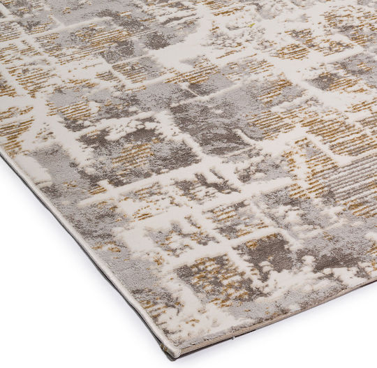 Biokarpet Wohnzimmer Teppich Weiß-Gold 67x220