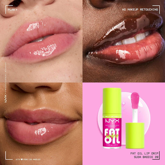 NYX Professional Makeup Fat Oil Lip & Body Туристически Комплект за Хидратация и Блясък Suga Baddie 4 бр