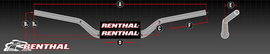 Renthal Twinwall 1 1/8" Mx Титаниева Ръкохватка Пяна Cr Crf 04-13 Kx Kxf