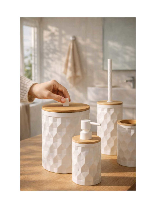 SteweHome SteweHome Badezimmerzubehör-Set Bambus Weiß SteweHome SteweHome Badezimmerzubehör-Set Bambus Weiß