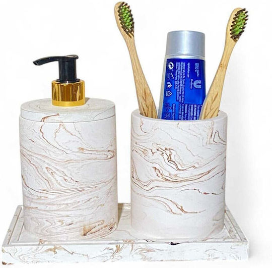 SteweHome Bathroom Accessory Set Resin Multicolour 3 Pieces