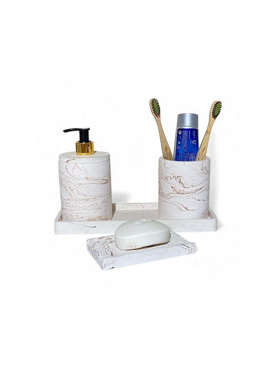 SteweHome Set Accesorii Baie Rășină Bej 4 Bucăți
