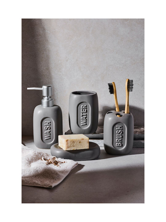 SteweHome SteweHome Badezimmerzubehör-Set Harz Grau 4 Stück SteweHome SteweHome Badezimmerzubehör-Set Harz Grau 4 Stück