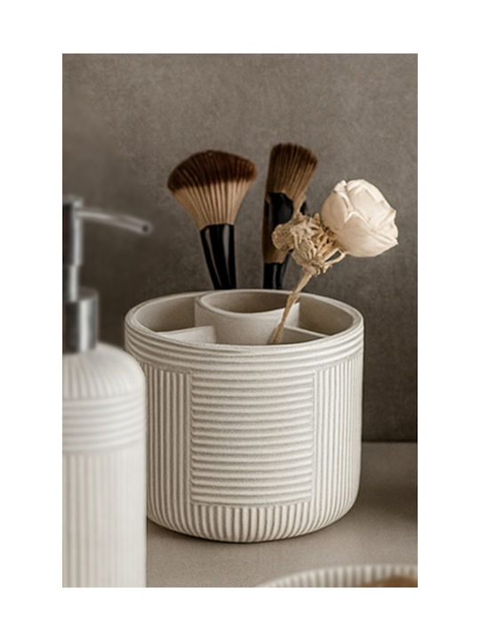 SteweHome Bathroom Accessory Set Resin Beige 5 Pieces