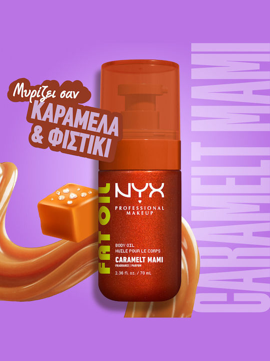 NYX Professional Makeup Fat Oil Lip & Body Travel Set for Moisturizing & Brightening Caramelt Mami 4pcs