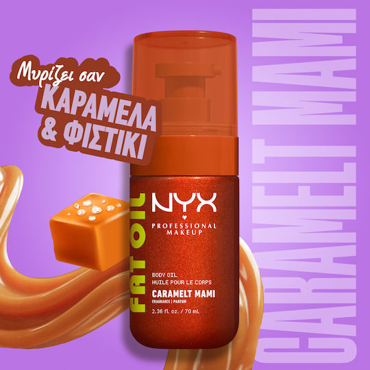 NYX Professional Makeup Fat Oil Комплект За Пътуване За Устни И Тяло За Хидратация И Блясък Карамелт Мами 4 Бр