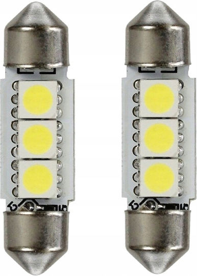 2x C5w LED 36mm Retrofit Bec LED Cald Alb Cald