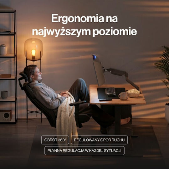 Endorfy Atlas GS Single Βάση Γραφείου Οθόνης έως 35" με Βραχίονα Γκρι