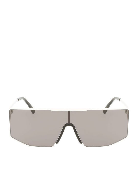 Lacoste Unisex Sunglasses With White Metallic Frame And Grey Lens