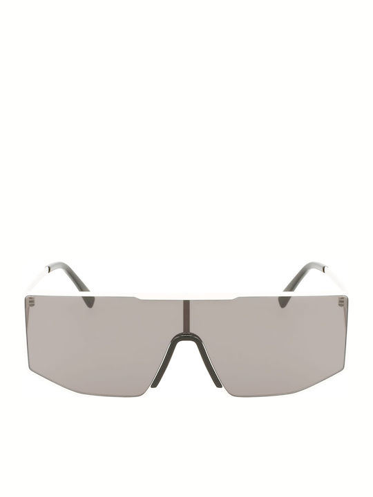 Lacoste Unisex Sunglasses With White Metallic Frame And Grey Lens