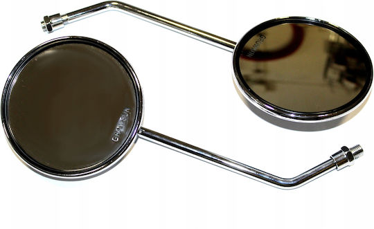 New Mirror Motorcycle Mirrors Chrome M10 Scooter Custom Bobber Chopper