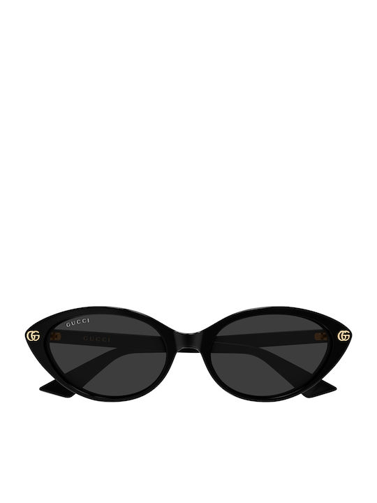 Gucci Unisex Sonnenbrillen mit Schwarzem Horn umrandetem Rahmen und Grauen Gläsern GG2110S 001