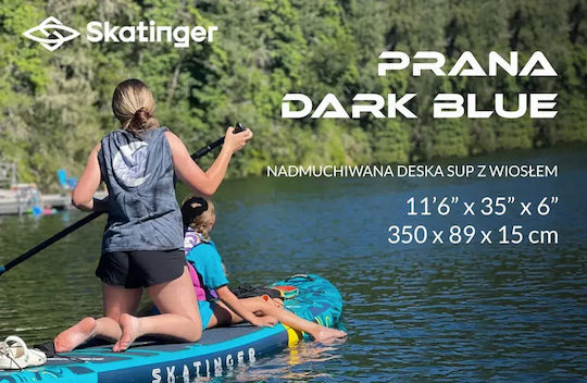Skatinger Prana Надуваема SUP Дъска с Дължина 3.5m Зелена