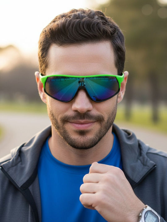 V-store Unisex Sunglasses With Green Frame With Polarized Lens