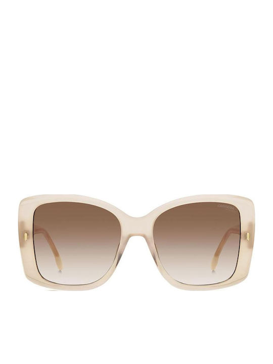 Carrera Damentragen Sonnenbrille mit Beigem Horn umrandetem Rahmen und Gray Verlaufsfarbe Gläser 3030/S SZJ