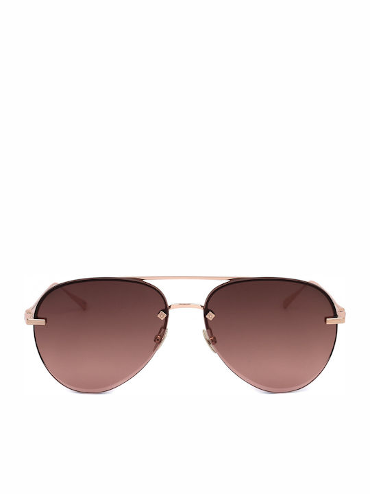 Scotch & Soda Damen Sonnenbrille mit Gold Metall Gestell und Rosa Verlaufsfarbe Linse SS5016-401