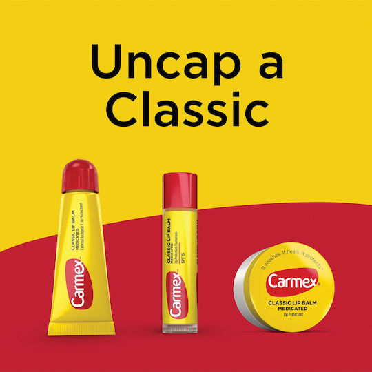 Carmex Classic Медицински Балсам За Устни За Сухи Устни Защитa От Студ 10 Г