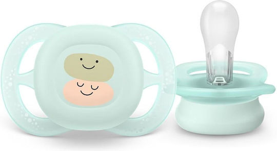 Philips Ultra Start Orthodontic Silicone Pacifiers with Case Coral for 0-2 Months 2 Pieces