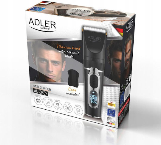 Adler Aparat De Tuns Profesional Reîncărcabil Negru AD 2837