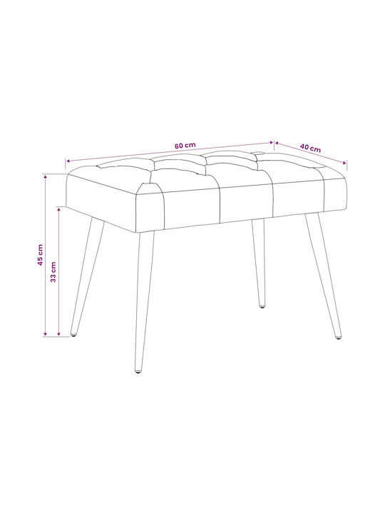 Bench Stool Upholstered with Dark Grey Velvet 60x40x45cm