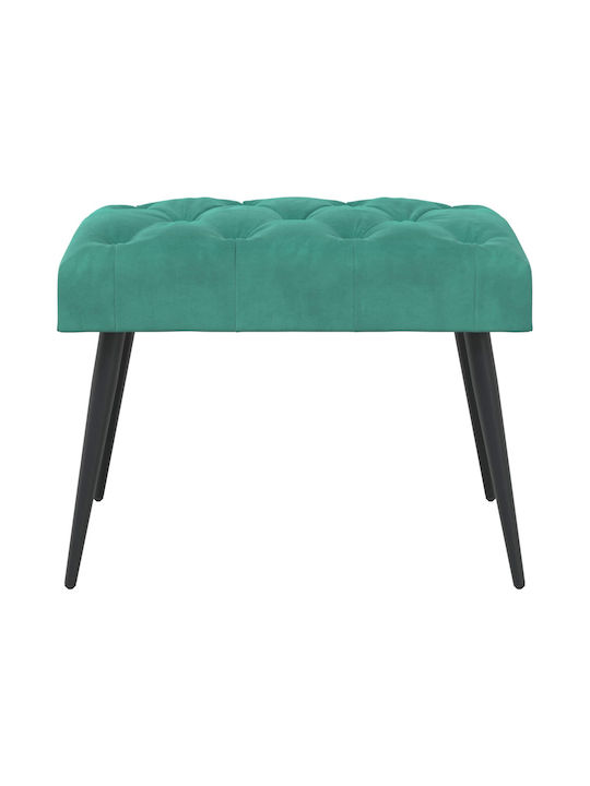 Velvet Upholstered Bench Stool Turquoise 60x40x45cm