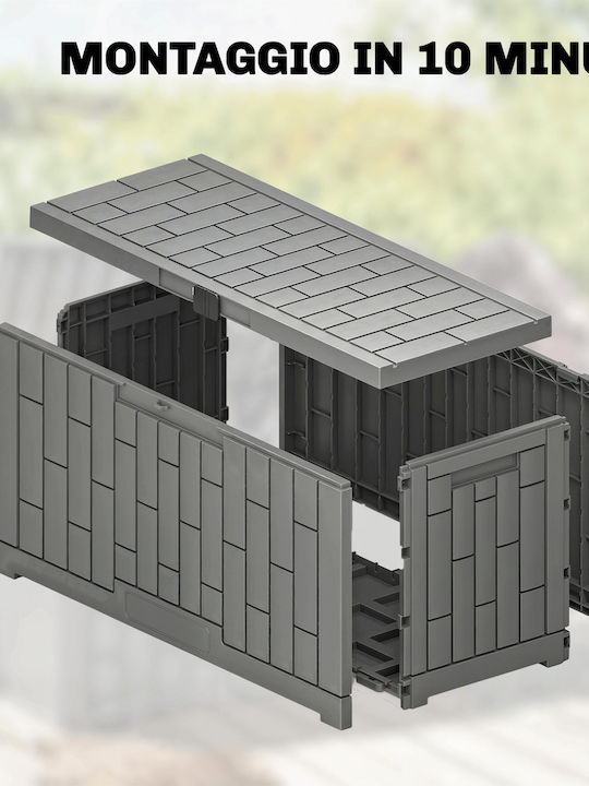 Outsunny Outdoor Storage Box Made of Polypropylene 227lt Grey L106.5xW43xH54.5cm