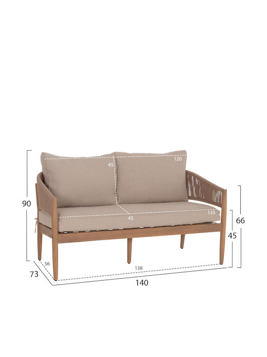 Set Salon Exterior Kanu 4 Piese Bej cu Perne