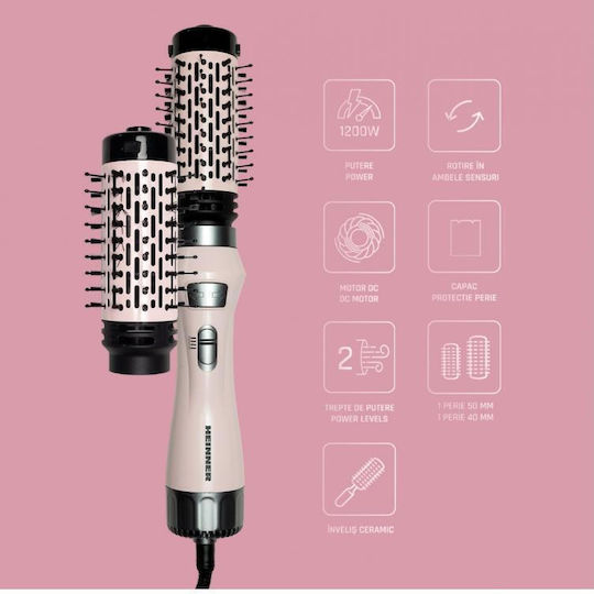 Heinner Ceramic Electric Hair Brush with Rotating Head 1200W
