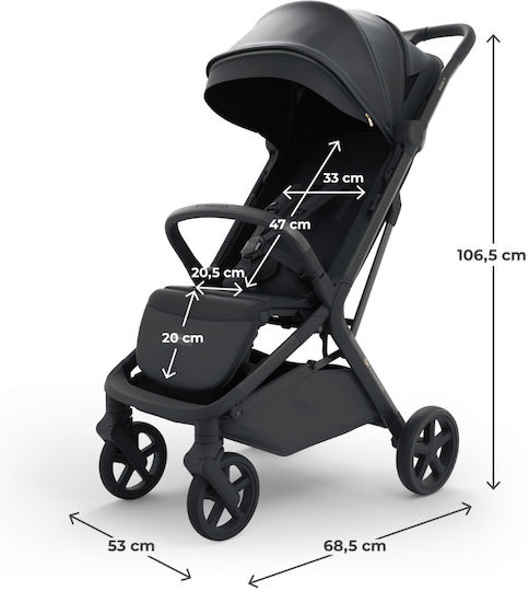 Kinderkraft Nubi 3 Baby Stroller Suitable for Newborn Midnight Black 8.7kg
