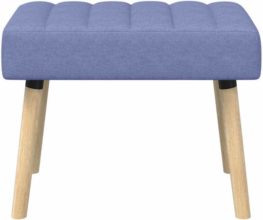 Taburet Tapițat Cu Țesătură Albastră Denim 60x40x45cm