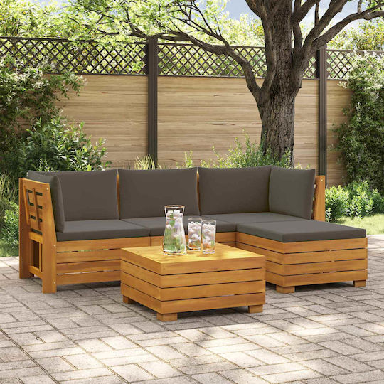 Garten- und Outdoor-Möbelsets Typsatz Wohnzimmer 5 Stück mit Kissen