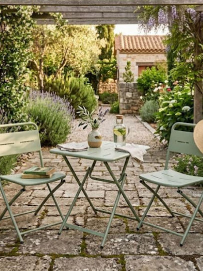 Dining Set for Small Outdoor Spaces 3 Pieces Green