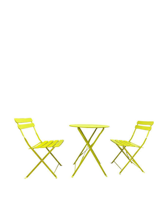 Dining Room Set for Small Outdoor Spaces 3 Pieces Yellow