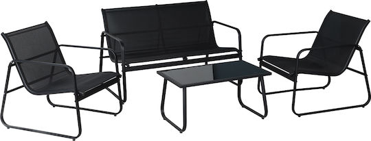 Living Room Set 4 Pieces Black Living Room Set 4 Pieces Black