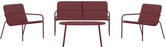 Set Camera De Zi 4 Piese Burgundy Cu Perne Set Camera De Zi 4 Piese Burgundy Cu Perne