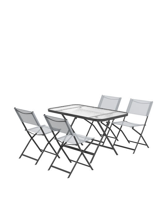 Garten- und Outdoor-Möbelsets 5 Stück Gray
