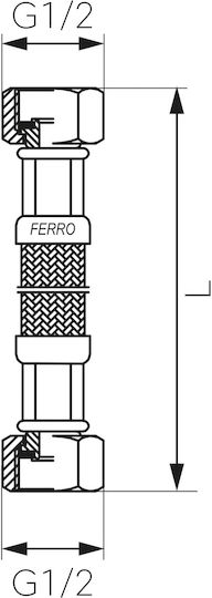Flexible Connection Pipe Ferro Pws Gw Gw 1/2" X 1/2" Pws02