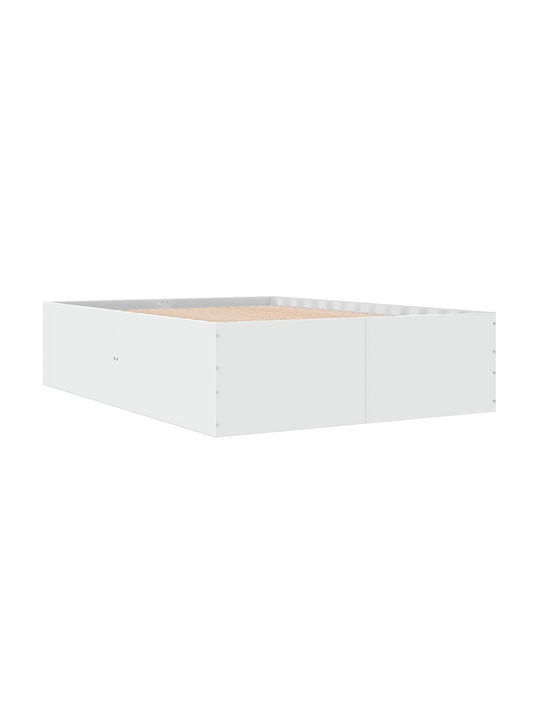 King Size Holzbett Weiß mit Lattenrost für Matratze 190x190cm