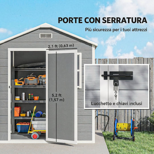 Depozit Plastic De Grădină L1.82xLățime1.21xÎnălțime2m