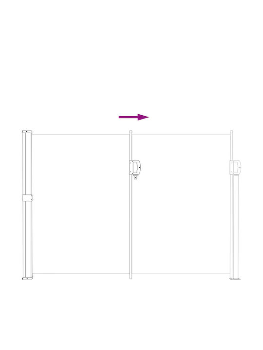 vidaXL Πλαϊνή Τέντα Βεράντας Μπεζ 6x1.2m