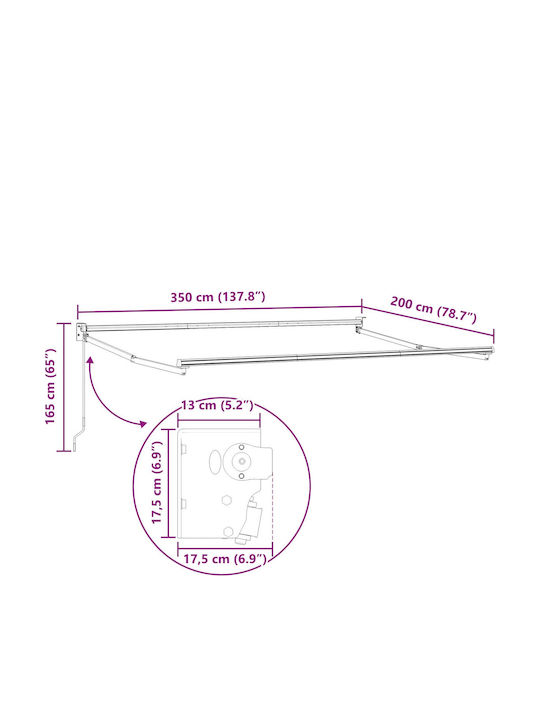 vidaXL Terrasse Markise Weiß 3.5x2m