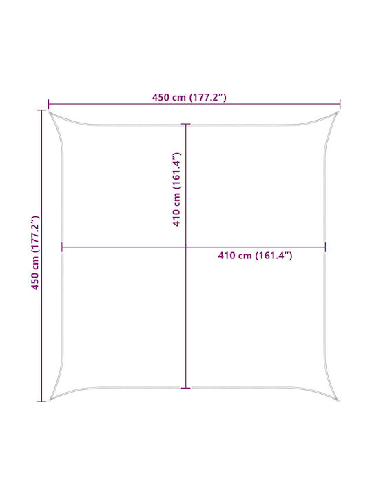 vidaXL Cort Terasă Gri 4.5x4.5m