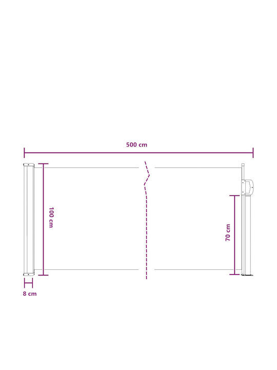 vidaXL Copertină Laterală Terasă Bej 5x1m