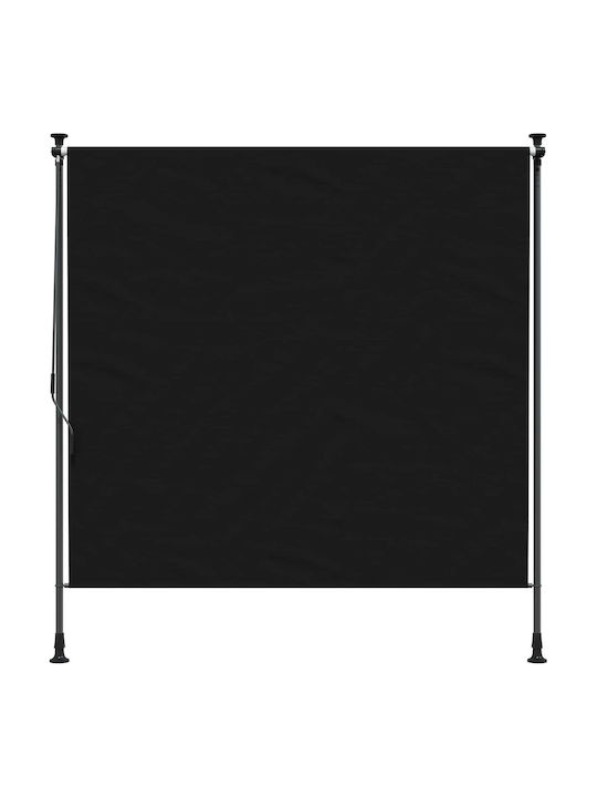 vidaXL Τέντα Βεράντας με Led Μαύρη 1.2x2.7m