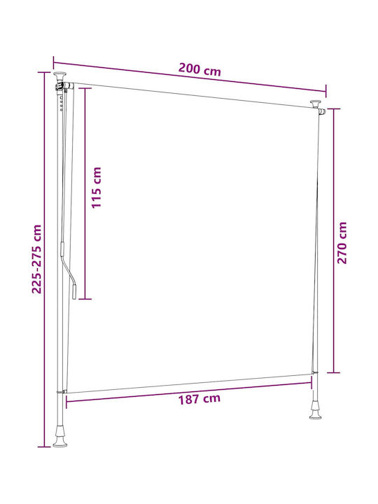 vidaXL Тента За Тераса С LED Бежова 1.5x2.7m vidaXL Тента За Тераса С LED Бежова 1.5x2.7m