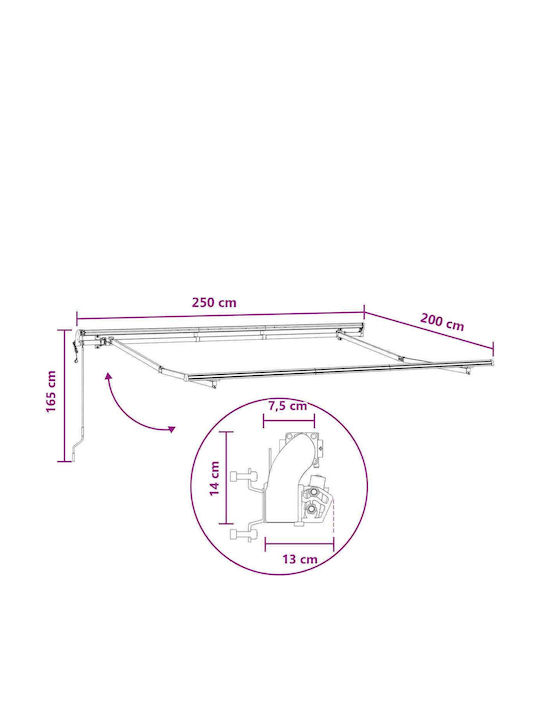 vidaXL Terrasse Markise mit LEDs Beiges 2.5x2m