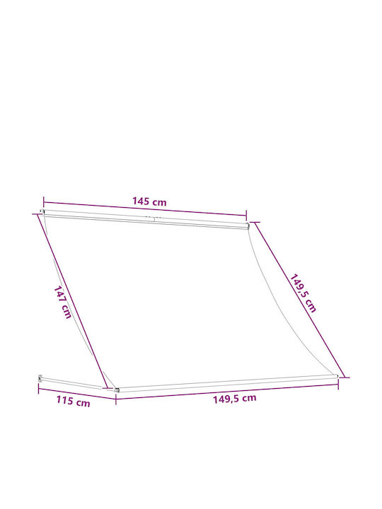 vidaXL Τέντα Βεράντας Πολύχρωμη 1.5x1.5m